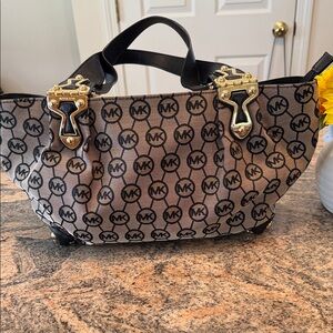 Michael Kors Black and Tan Tote Bag